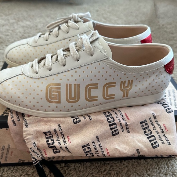 Gucci women’s Falacer Low “Guccy” print. - Picture 1 of 10
